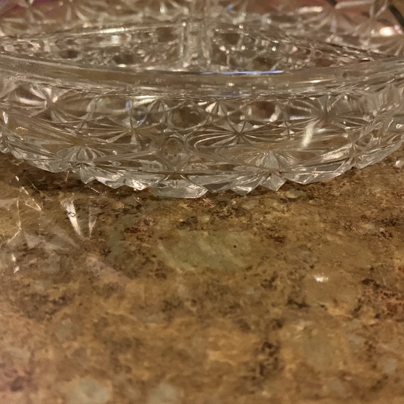 Crystal glass three divider platter - Picture 3 of 5